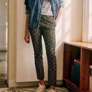 Sezane Clara Leopard Print Jacquard Trouser Pants